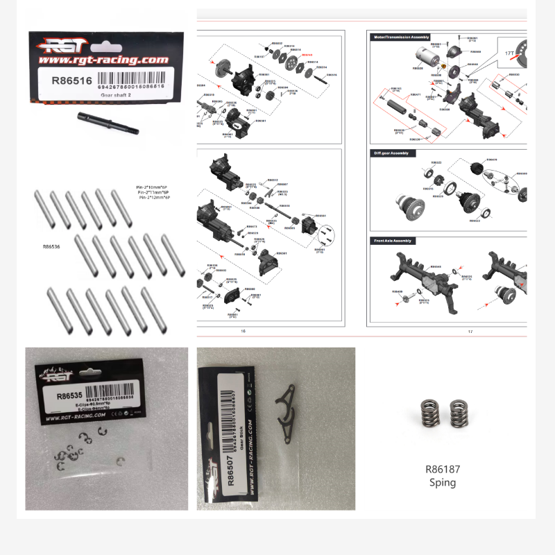 Rc Hobby Grade Crawler - RGT Spare Parts R86516 R86535 R86507