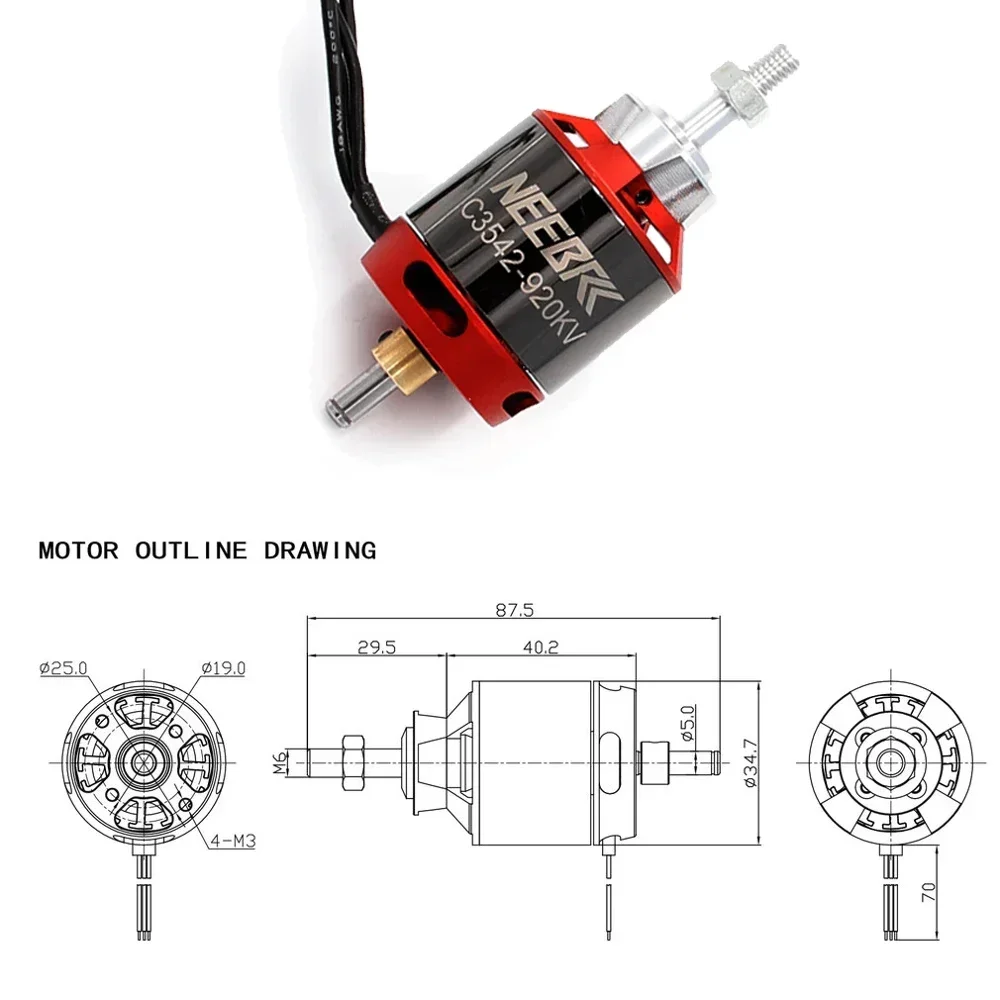 1/2/4PCS 3542 920KV 1400KV Out – обзор и цена Rc Plane Hobby Zone