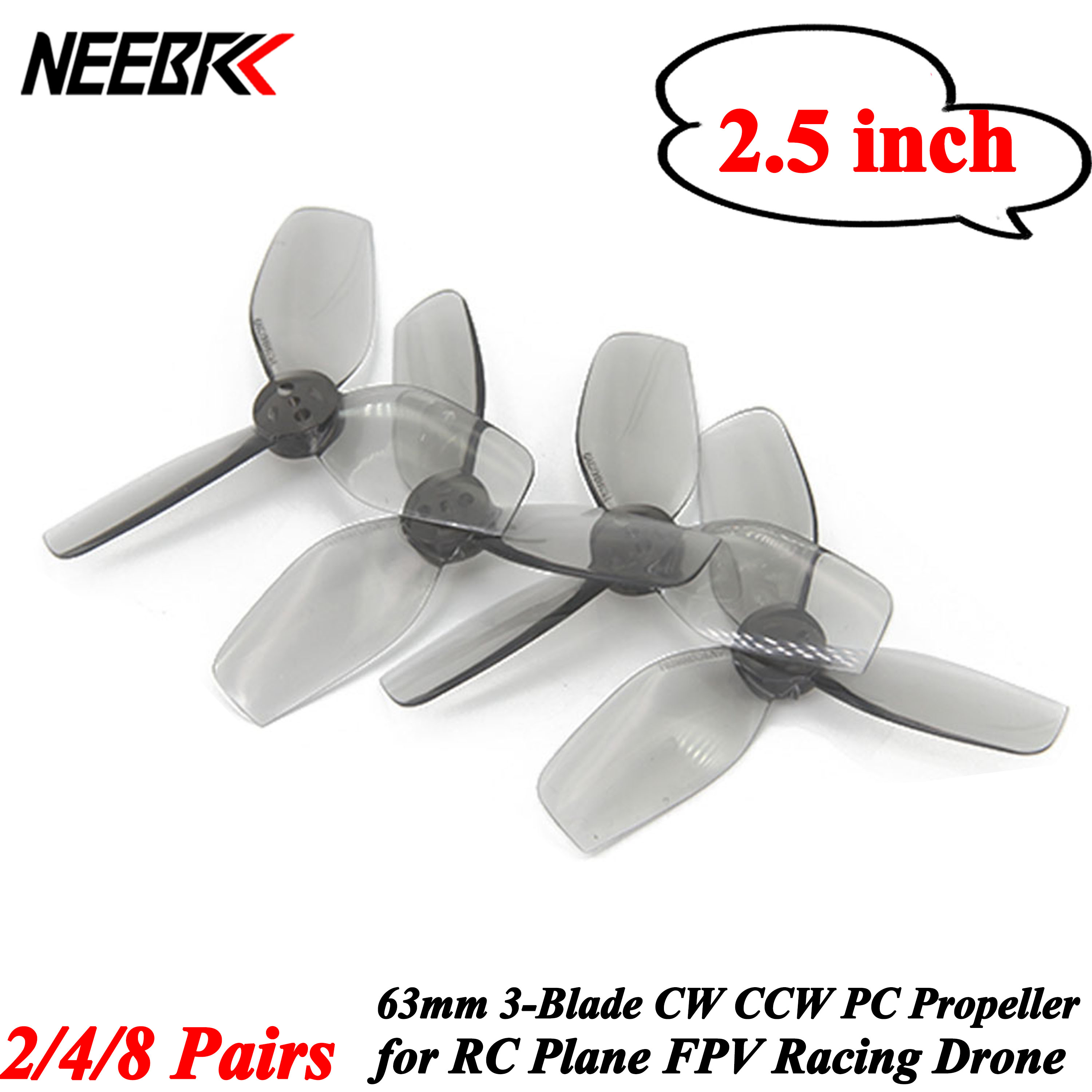 NEEBRC 2/4/8 Pairs 2.5inch 63m – обзор и цена Rc Plane Hobby Zone