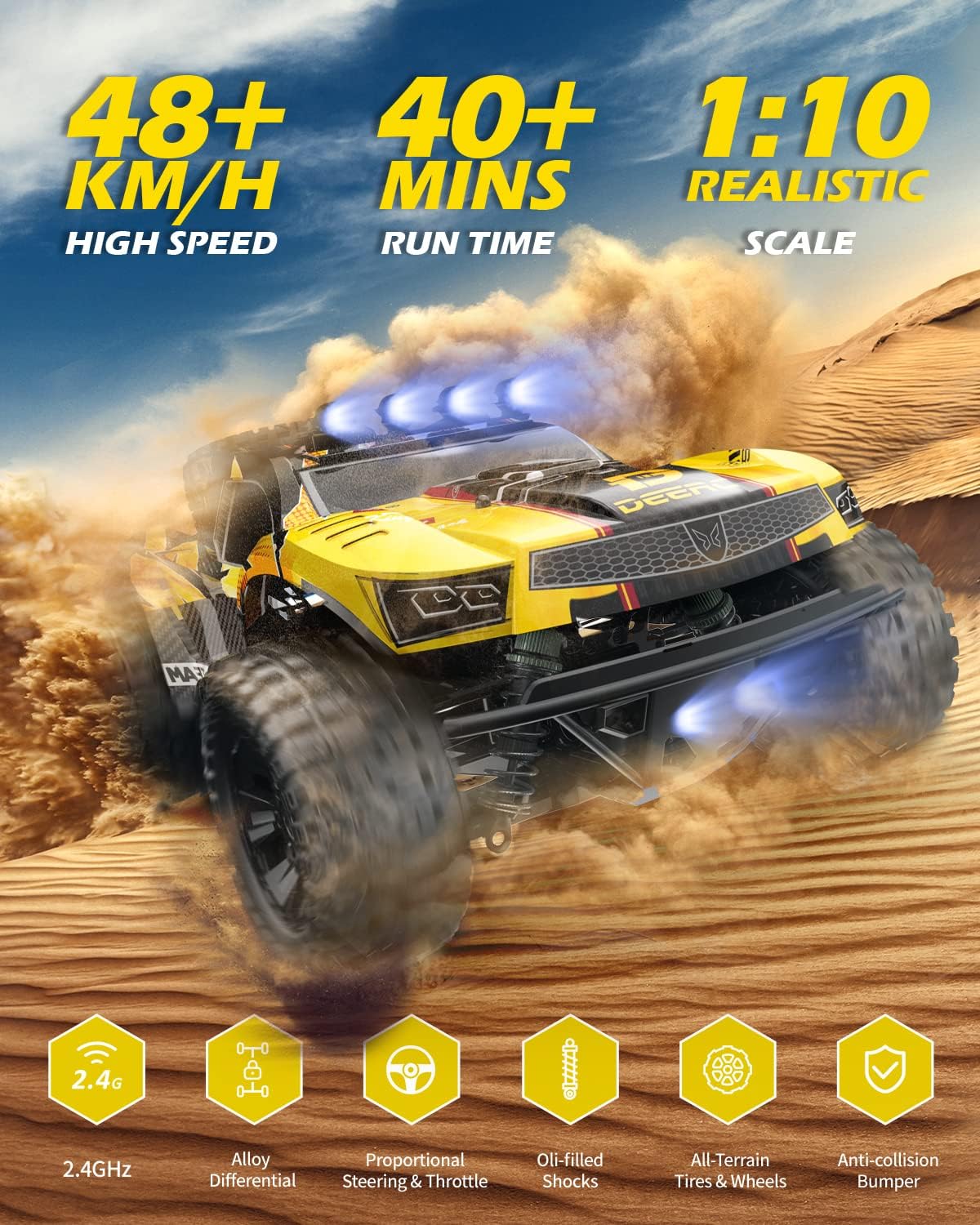 DEERC 9201E 1:10 Large Remote  – обзор и цена Rc Hobby Off Road
