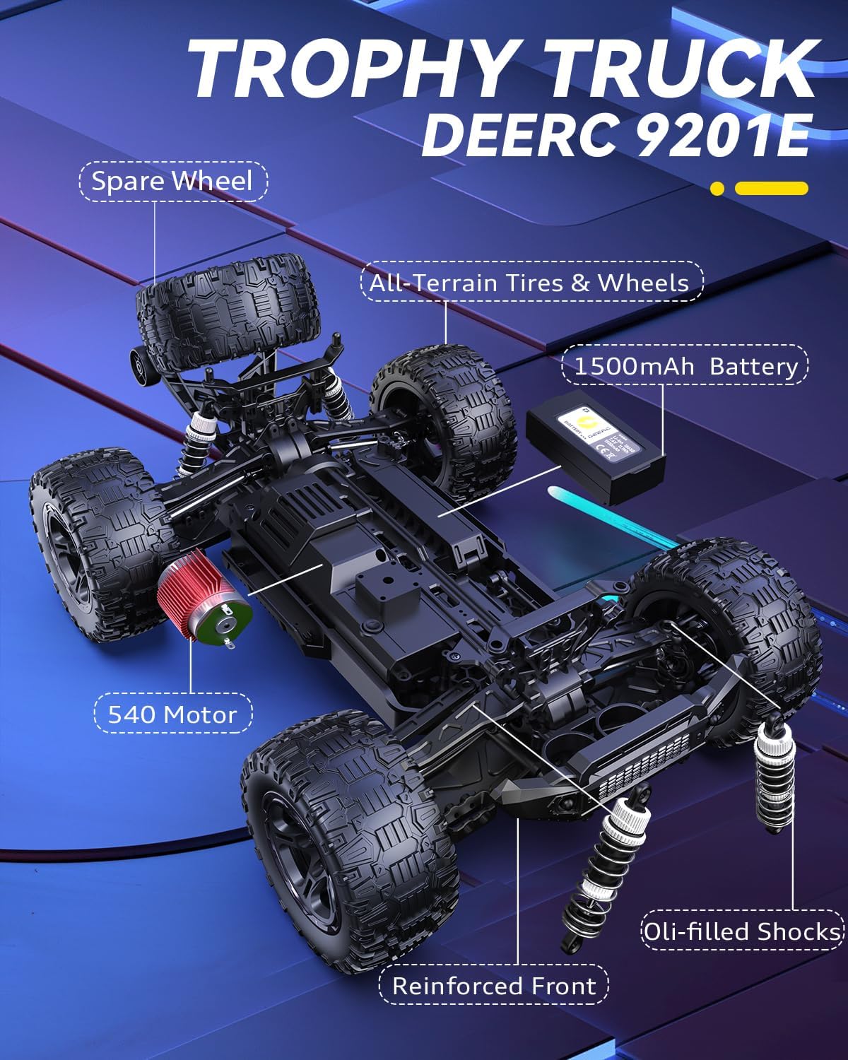 DEERC 9201E 1:10 Large Remote  – обзор и цена Rc Hobby Off Road